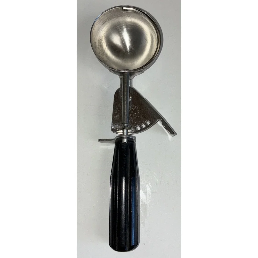 Williamson Ice Cream‎ Scoop Black Star Handle USA Stainless Steel Vintage